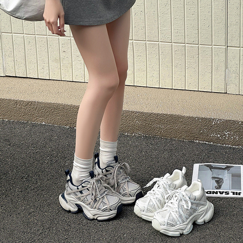 Women's Dad Thick-soled Breathable Mesh Height Increasing Sneakers