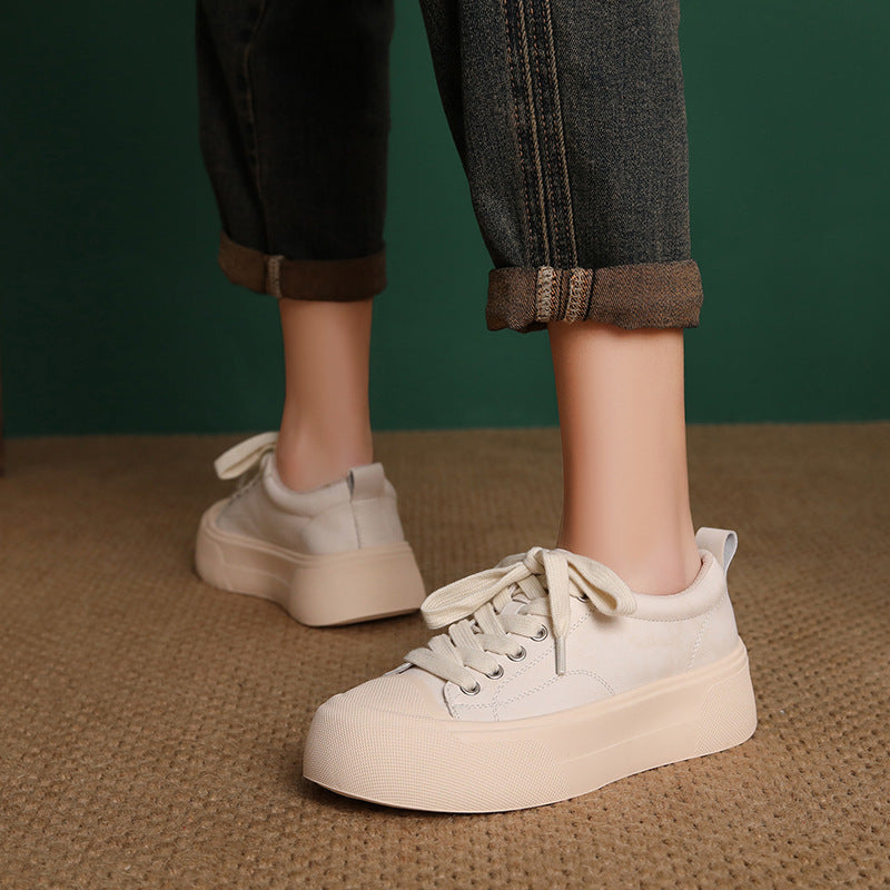 Women's Genuine Retro Platform Round Toe Fashion Women's Casual Shoes