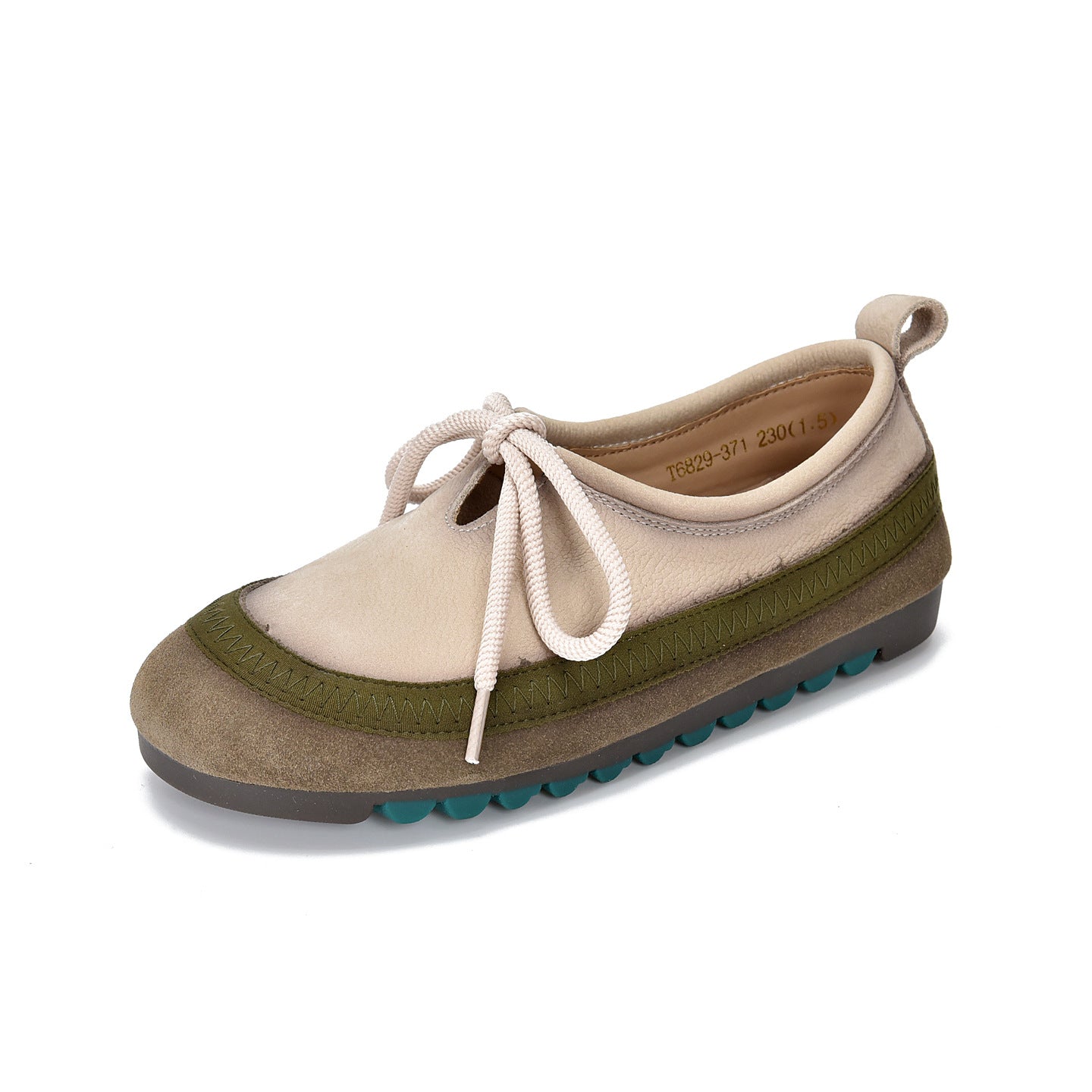 Women's Cowhide Flat Round Head Pumps Color Casual Shoes
