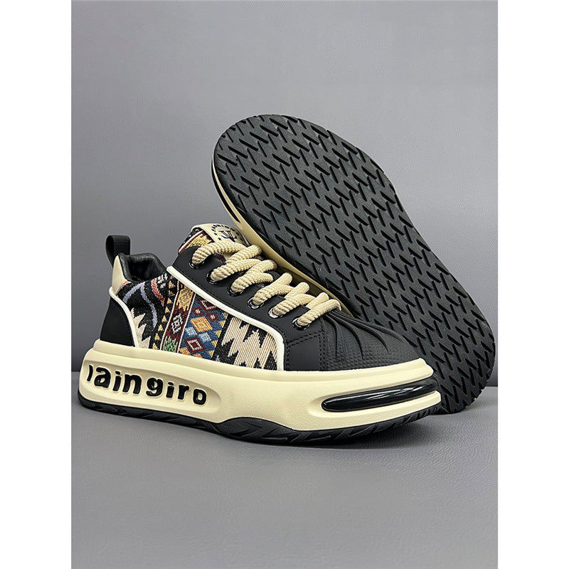 Men's Shell Toe Embroidered Daddy Trendy Spring Comfortable Men's Business Leather Shoes