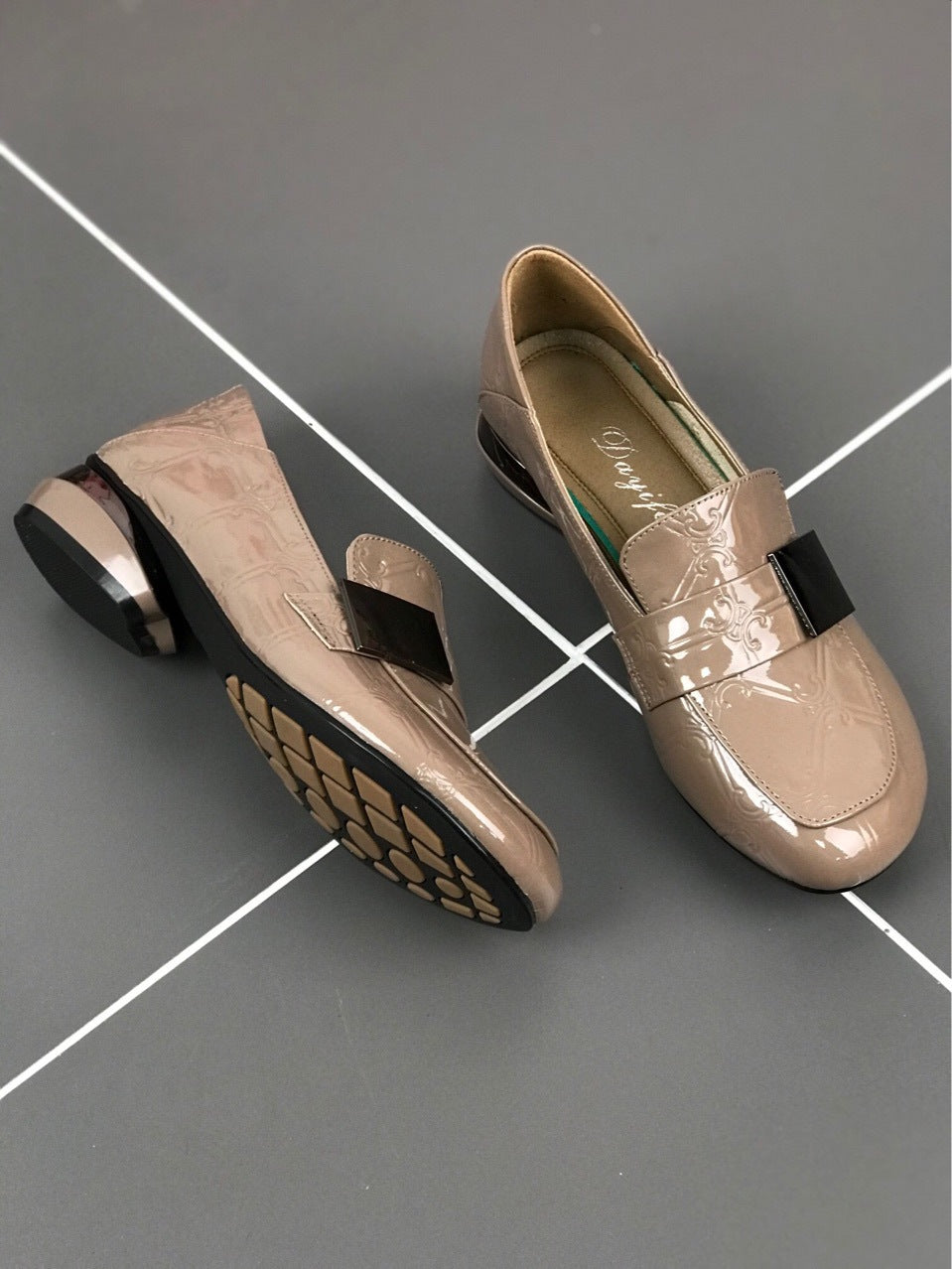 Women's Pumps Spring Chunky Genuine Soft Deep Mouth Round Women's Casual Shoes