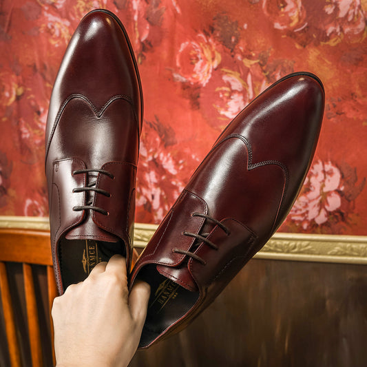 Men's Unique Quality British Pointed Business Leather Shoes