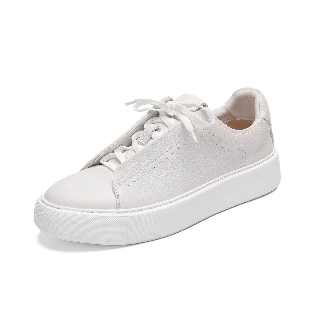 Men's Business White British Thick Bottom Lightweight Green Korean Style Top Men's Board Shoes