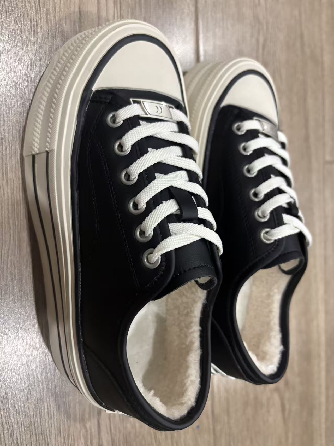 Women's Round Toe Platform Sports White Women's Board Shoes
