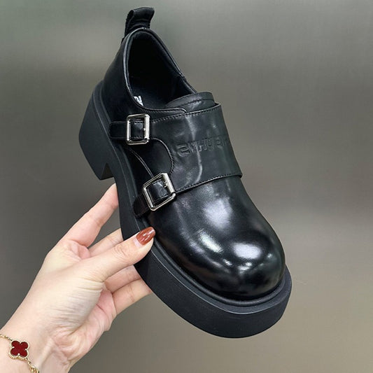 Women's Platform Round Head European Goods Retro Easy Matching British Style Loafers
