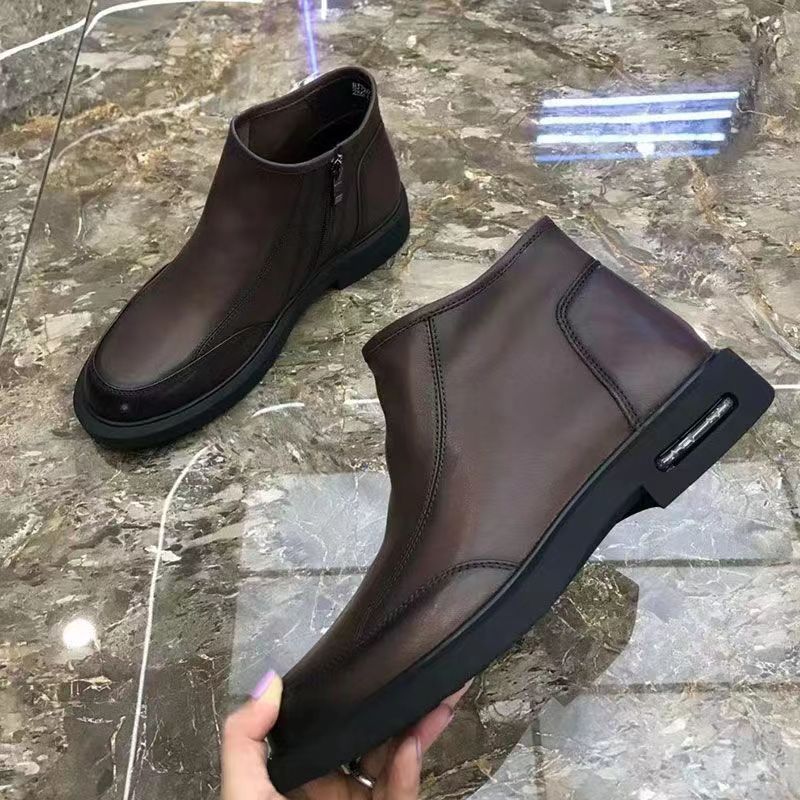 Men's Genuine Soft Martin Side Zip Short Boots