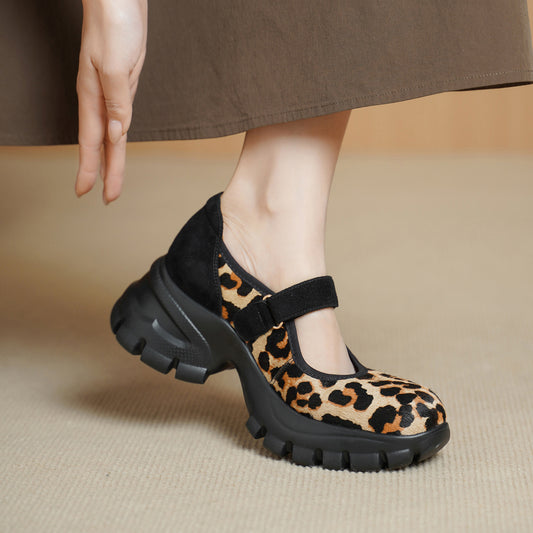 Women's Print Pumps Spring Korean Style Slip-on Soft Bottom Two-way Wear Women's Fashion Shoes