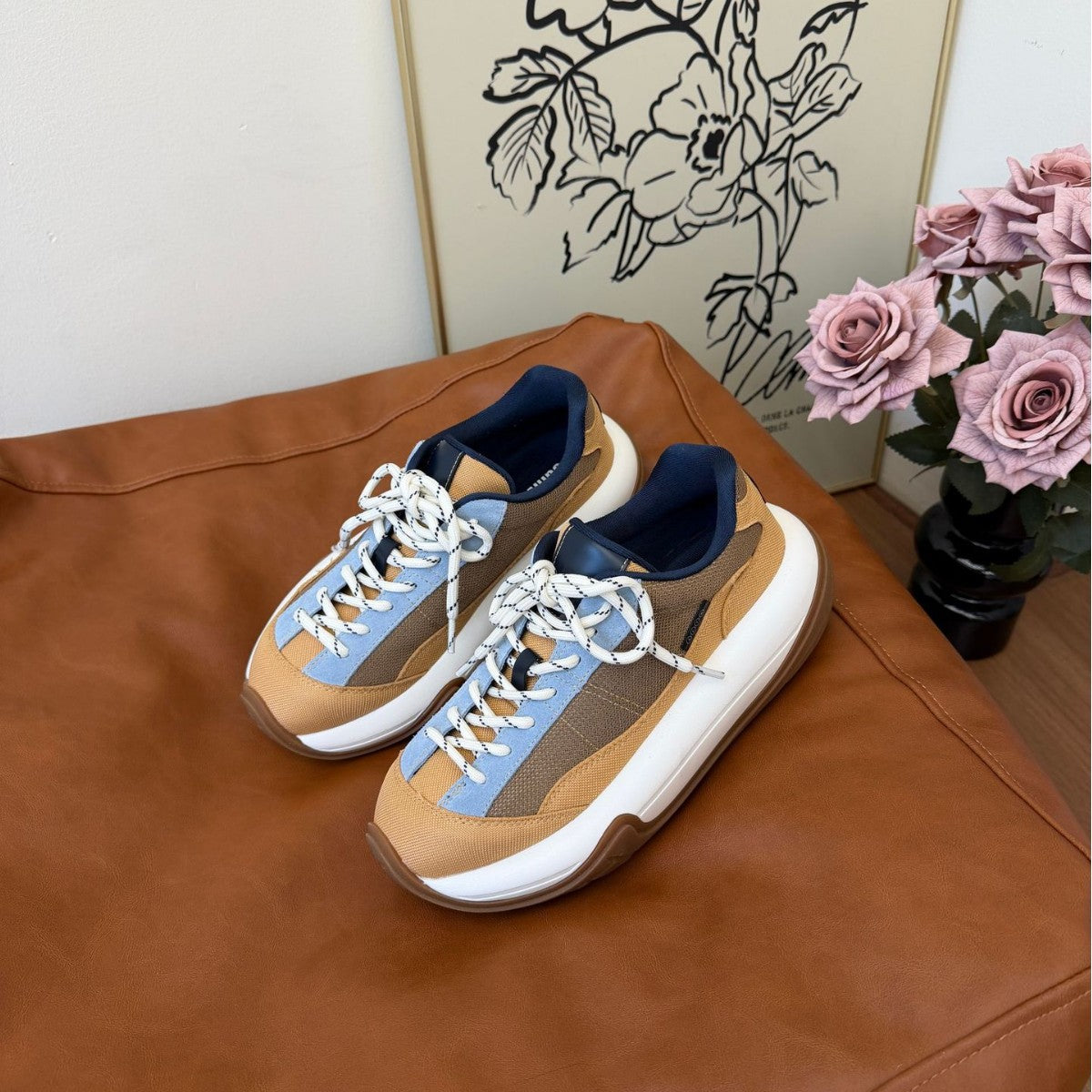 Women's Color Matching Design Sense Small Dad Spring Height Women's Casual Shoes