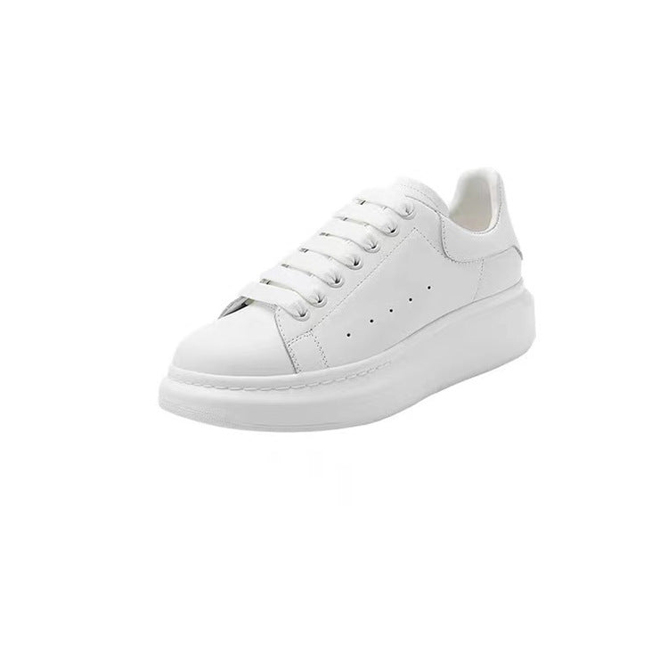 Women's Mcqueen White Platform Height Increasing Breathable Casual Shoes