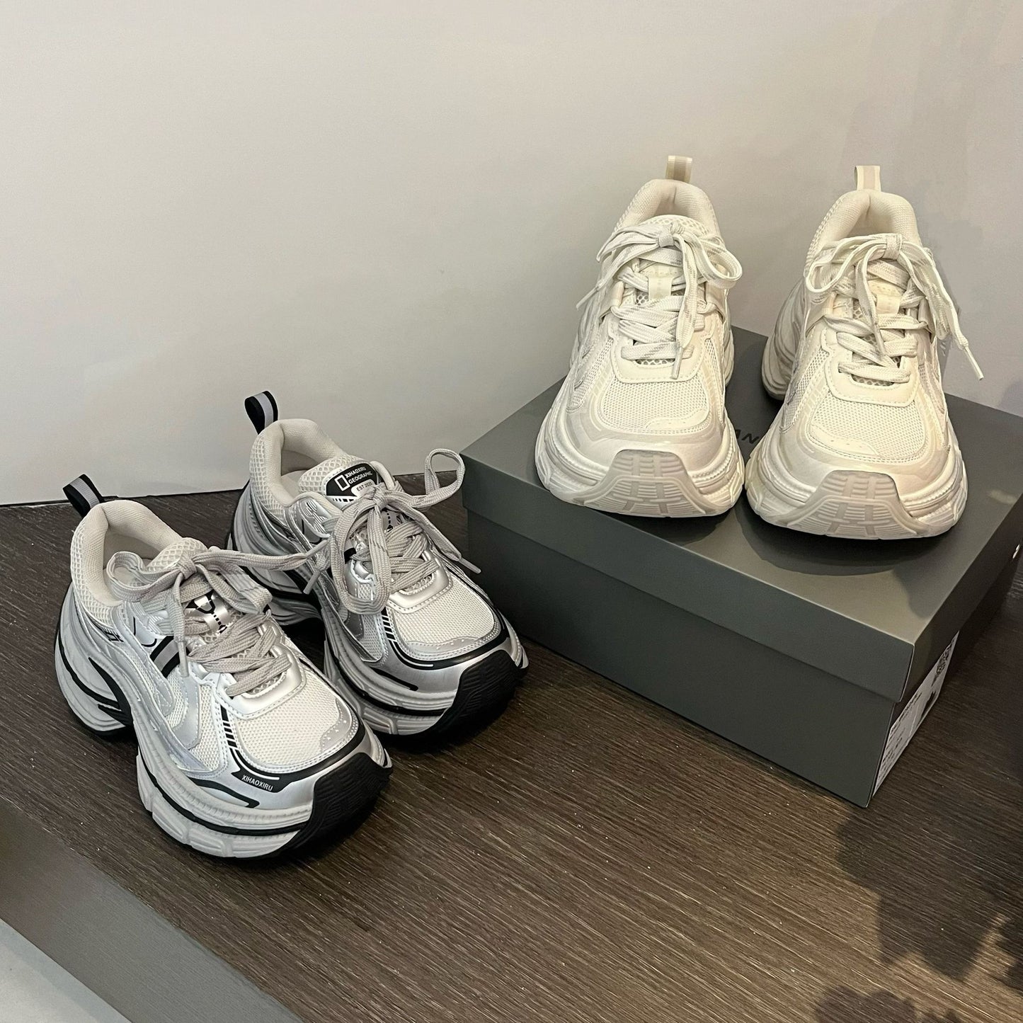 Women's Early Spring Platform Dad Increased Lace Women's Sports Shoes