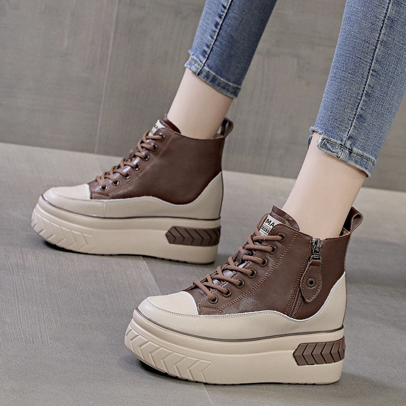 Women's Skate Trendy Autumn Platform High Height Increasing Women's Casual Shoes