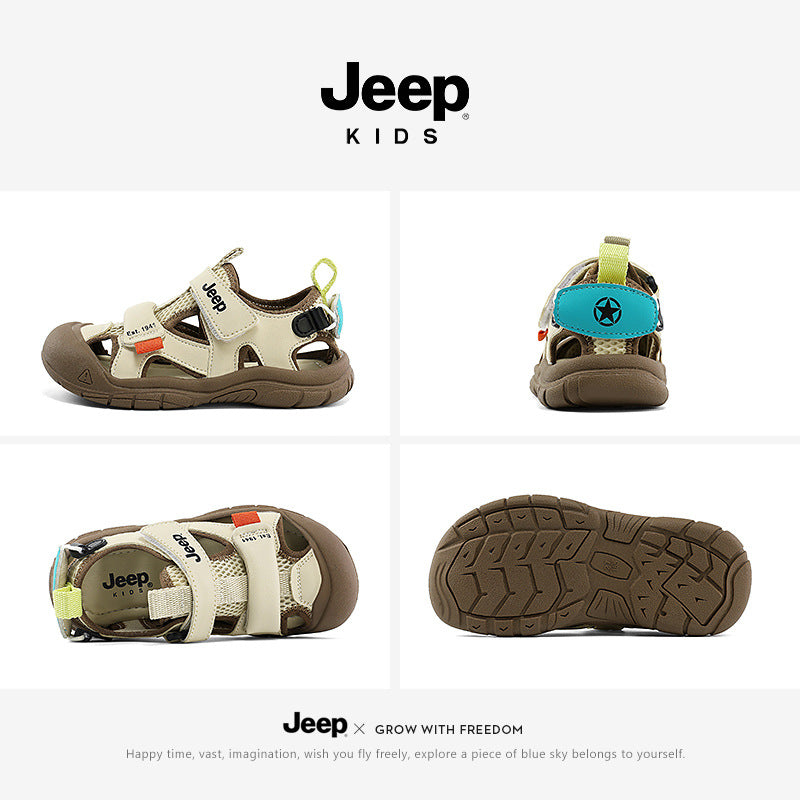 Jeep Boys Summer Closed Toe Velcro Soft Bottom Kid's Sandals