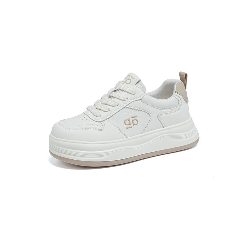 Women's Large Size One Thick Bottom Breathable White Lightweight Sports Women's Casual Shoes