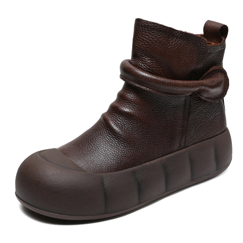 Women's Autumn Retro Handmade First Layer Cowhide Boots
