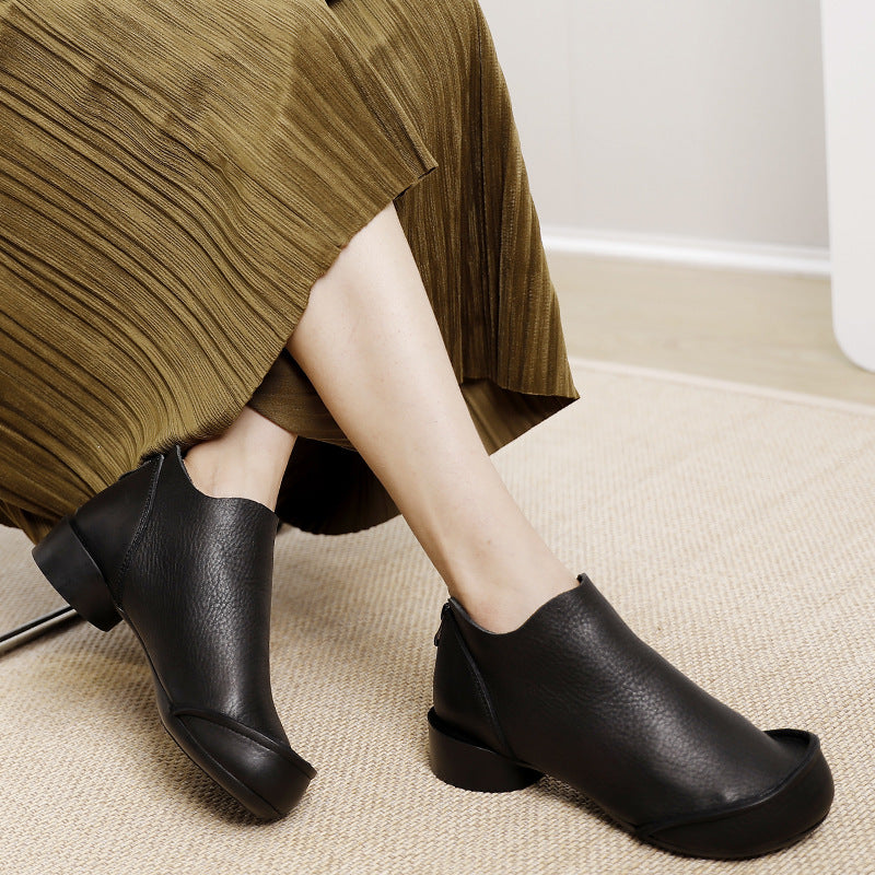 Ear Ankle Female Back To Ancient Retro Chunky Soft Bottom Boots