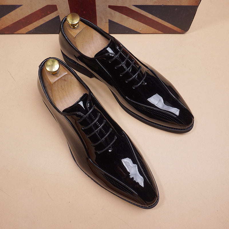 Men's Slip On Height Increasing Insole Retro Men's Business Leather Shoes