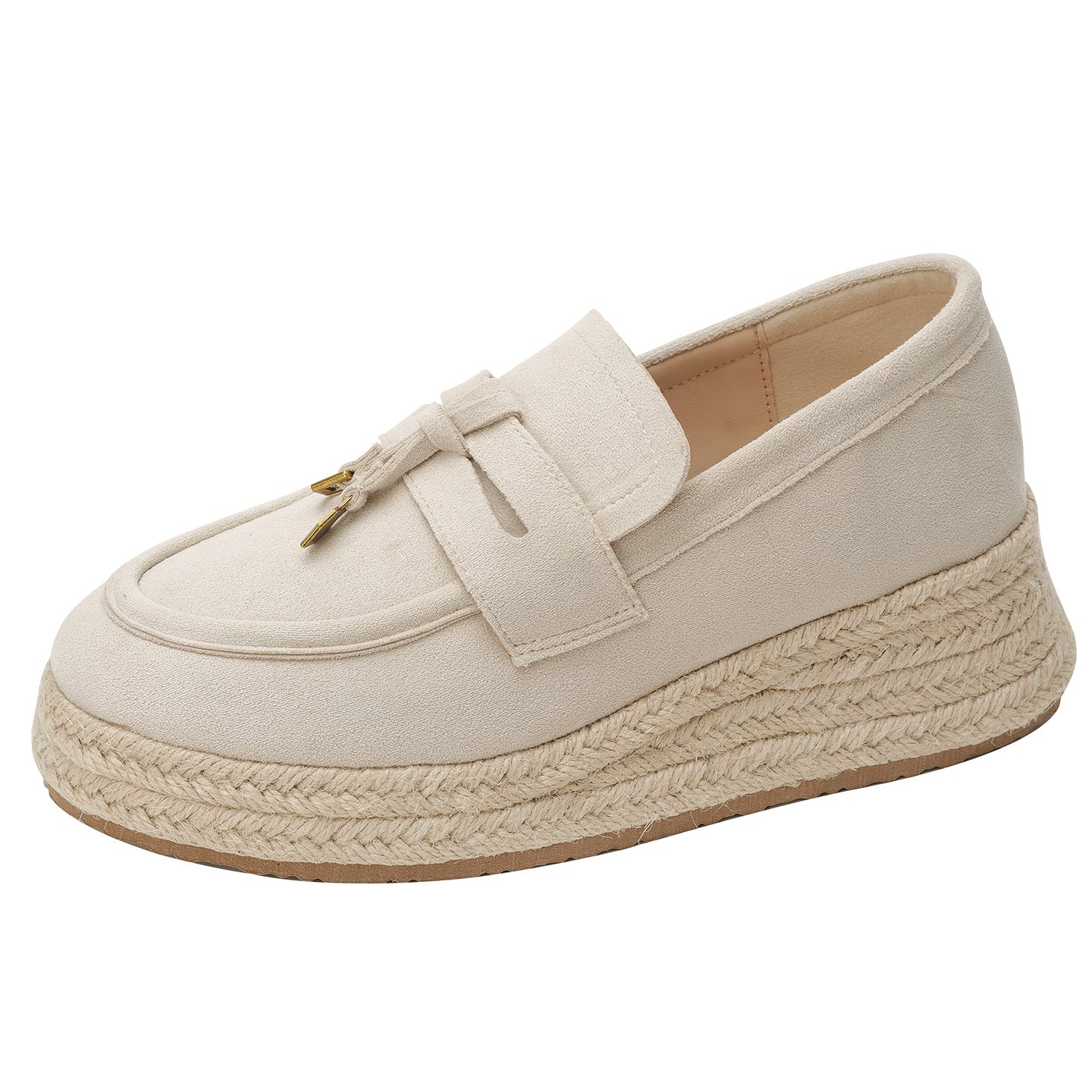 Women's Height Increasing Insole Tassel Spring Thick-soled Round Toe Fashion Women's Casual Shoes