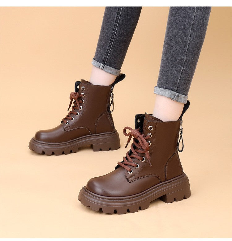Women's Martin British Thick-soled Short Small Size Women's Leather Boots