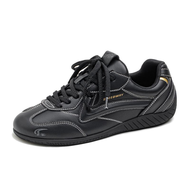 Women's & Men's Gold Racing Retro Thin Bottom Sports Men's Board Shoes