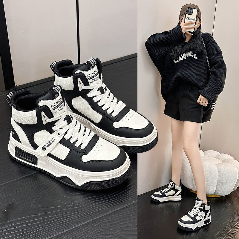 Women's Top White Korean Genuine Thick-soled Fleece-lined Thermal Women's Casual Shoes
