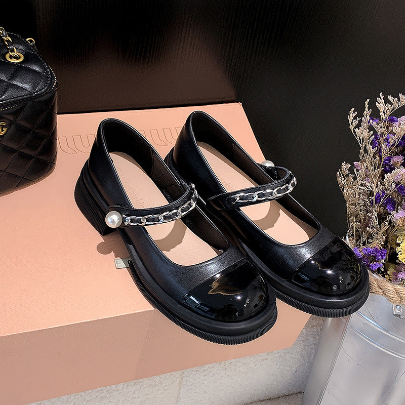 Style Mary Jane Female Sweet Platform Genuine Women's Shoes