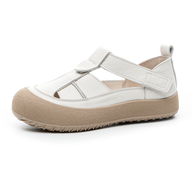 Women's Authentic Toe Box Hollow Retro Platform Sandals