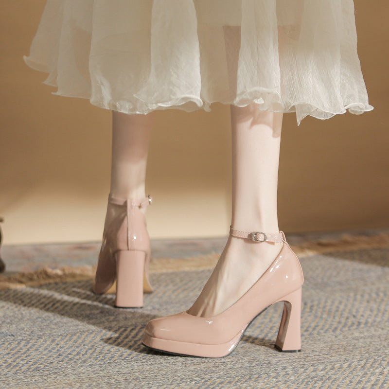 Toe Nude Pink Pumps Shallow Mouth Sexy Women's Fashion Shoes