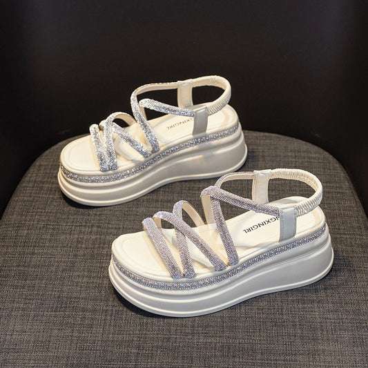 Women's Roman Summer Rhinestone Fashion Platform Height Sandals