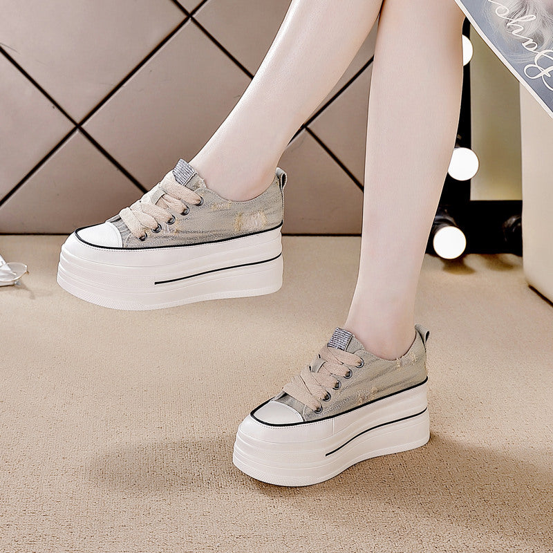 Women's Height Increasing Insole Platform White Dad Men's Shoes