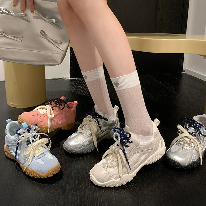 Women's Summer Mesh Breathable Thick Bottom Height Increasing Insole Casual Shoes