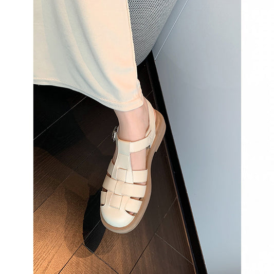 Women's Unique Genuine Roman Platform Pumps Sandals