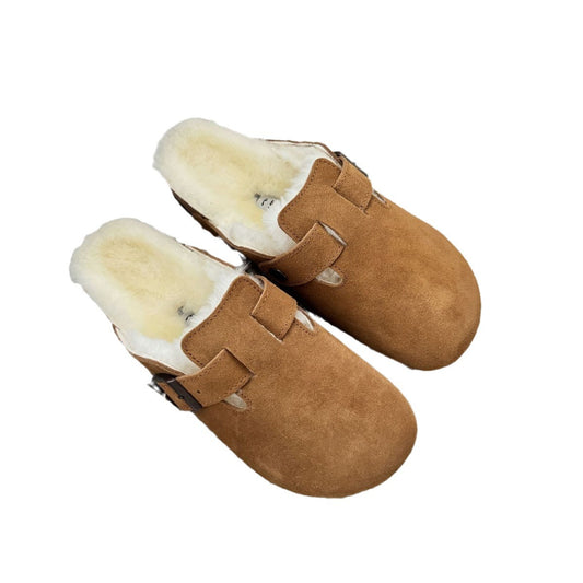 Women's Genuine Flat For Outdoors Fur Integrated Wool Slippers