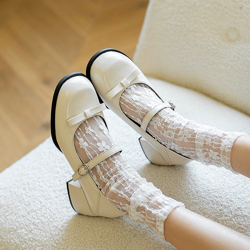 Women's Mary Jane Summer White Thin Preppy Women's Shoes