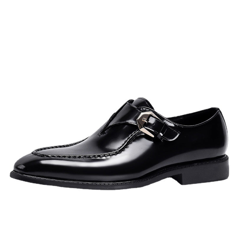 Men's Genuine Shiny Black Patent Business Formal Leather Shoes