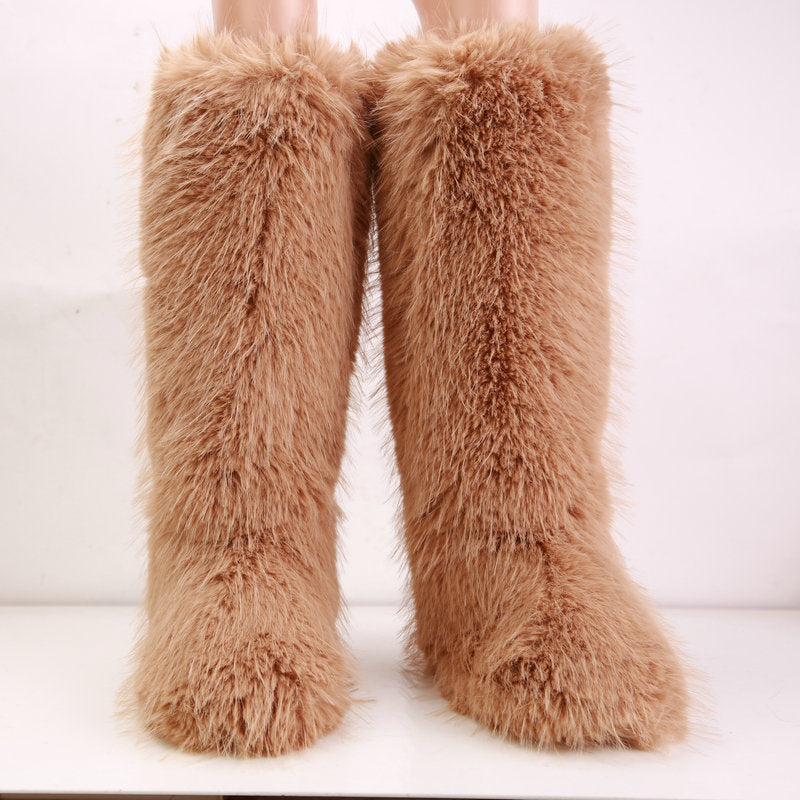 Women's Over The Knee Female Fleece-lined Winter Boots
