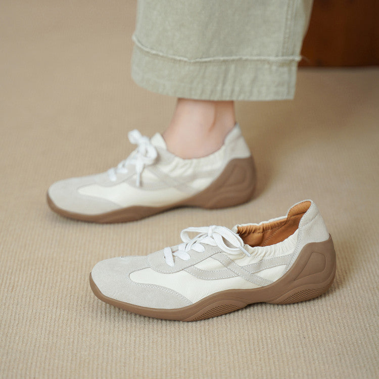 Women's Top Layer Cowhide Platform Super Beautiful German Training Soft Bottom Women's Fashion Shoes
