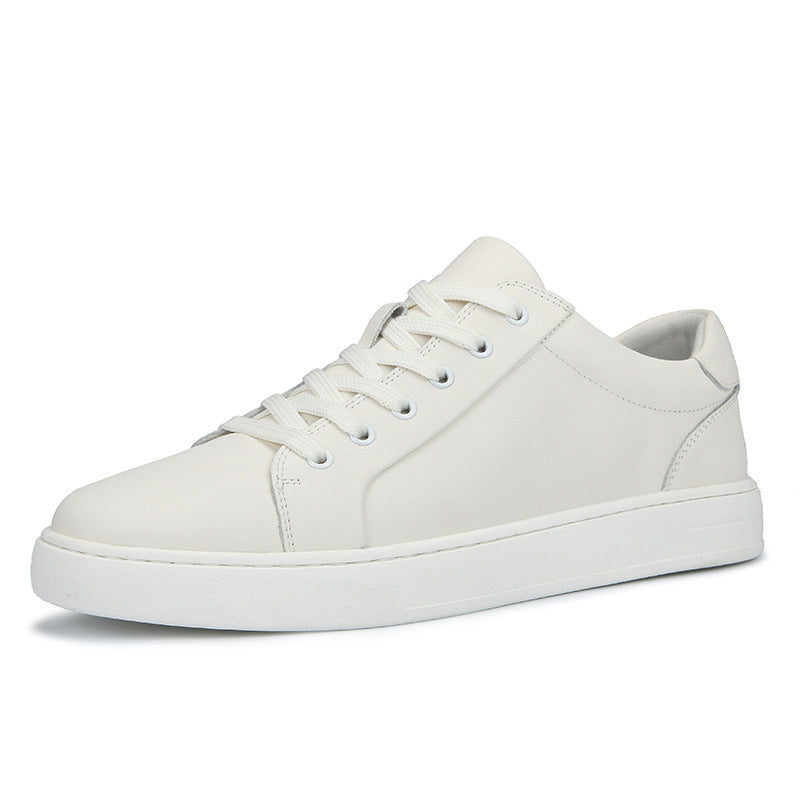 Men's Trendy Genuine Sports Platform White Sneakers