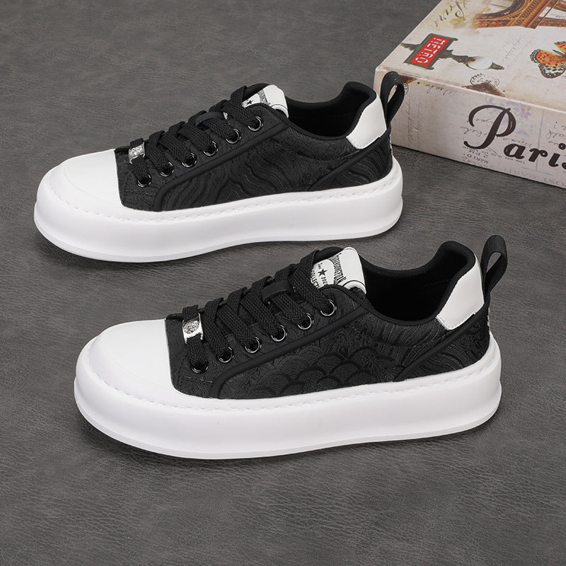 Men's Spring Chinese Style Breathable Plaid No Men's Canvas Shoes