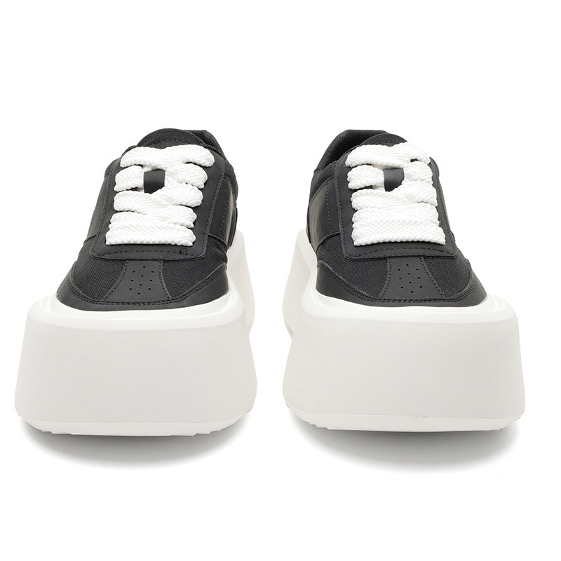 Men's Trendy Breathable White Thick Bottom Heightened Platform Versatile Casual Shoes