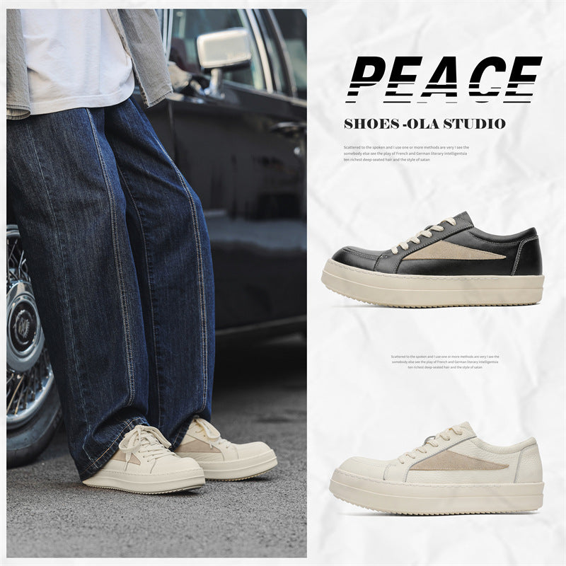 Men's Luxury Flat For First Layer Cowhide Casual Shoes