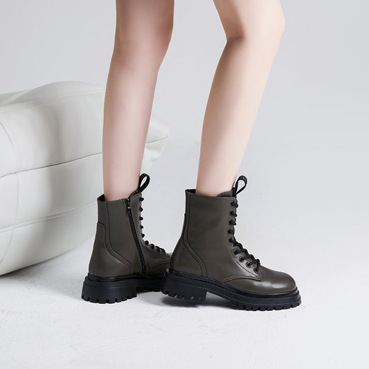 Women's Martin Platform British Style Elevator Wild Boots