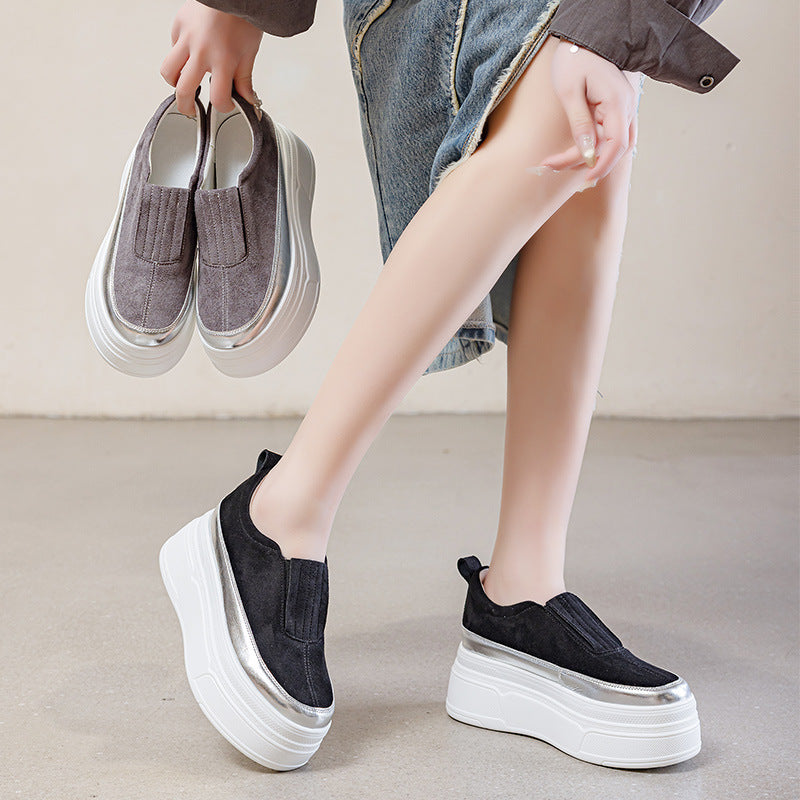 Women's Slip-on Summer Solid Color Height Increasing Sneakers