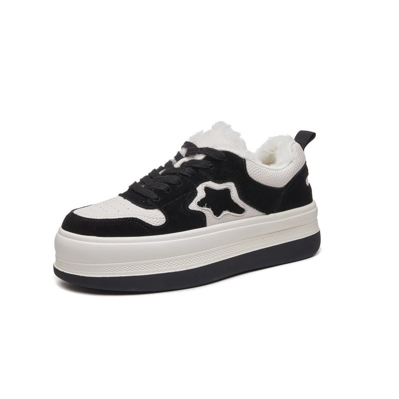 Women's Warm White Genuine Winter Korean Style Casual Shoes