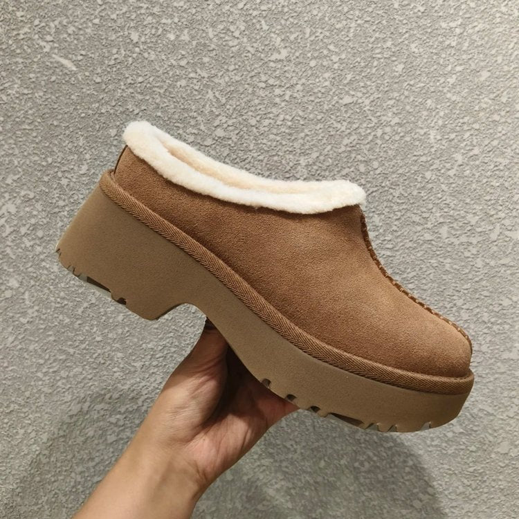 Women's Integrated Platform Fleece Lined For Thick Fluffy Boots