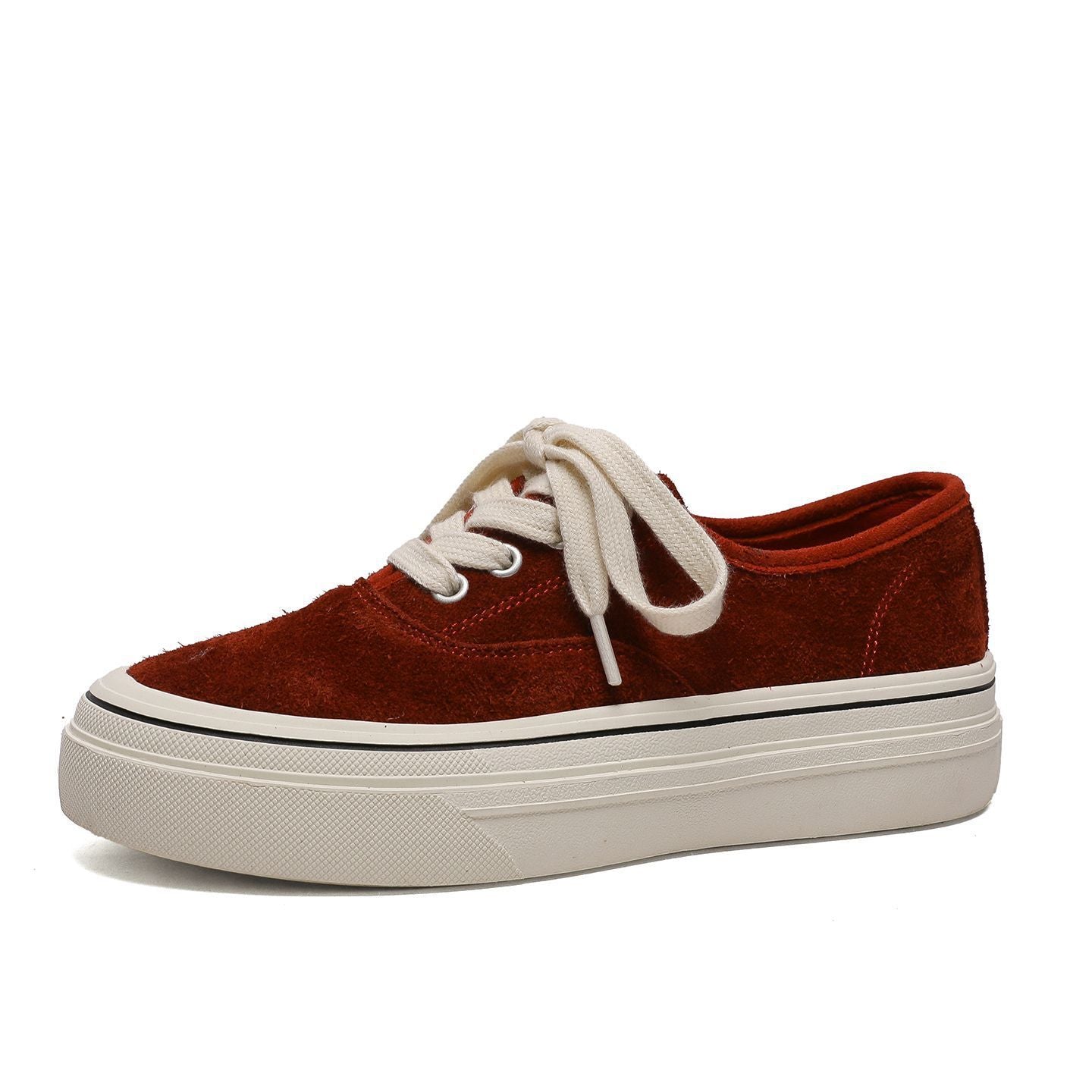 Women's Biscuit Shape Soft Bottom Wild First Layer Cowhide Sports Women's Casual Shoes