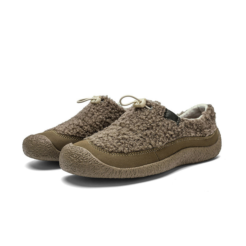 Women's Small Sheep Hooves Flat Warm Brush Outdoor Men's Shoes