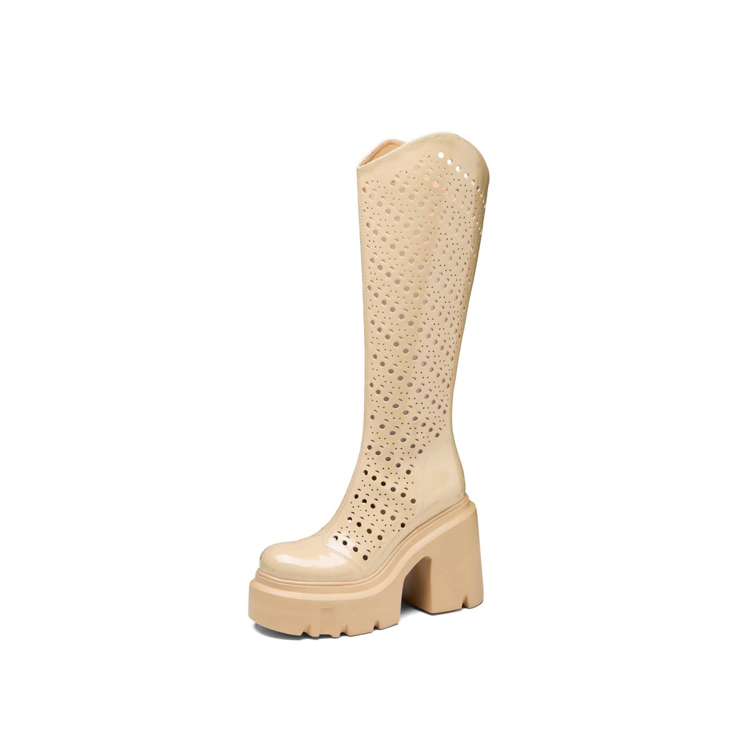 Long Female Small Thick Bottom High Leg Thin Women's Leather Boots