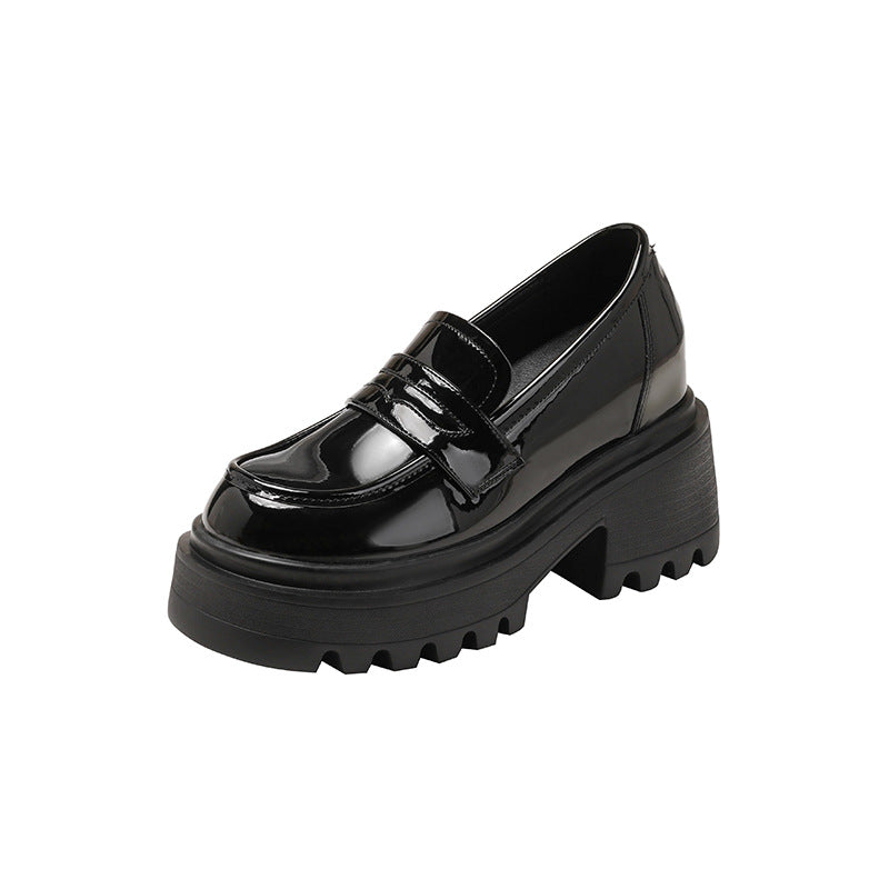 Women's Increasing Insole Small Autumn Muffin Thick Bottom Chunky Single College Loafers
