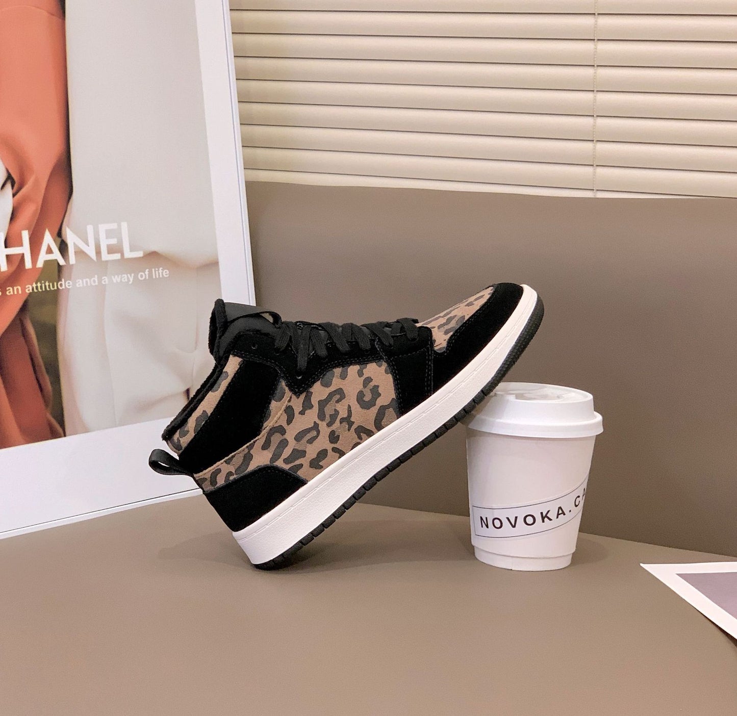 Women's Made Korean Leopard Print Fashion Veet Women's Cotton Shoes