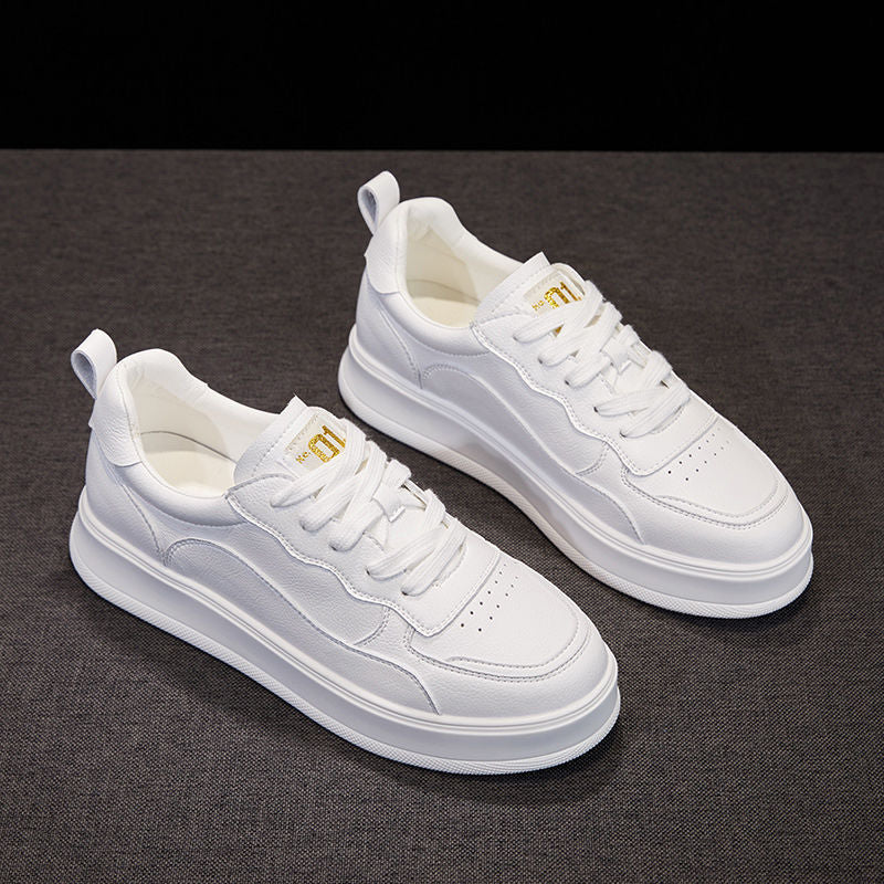 Women's White Sports Leisure Business Korean Style Sneakers